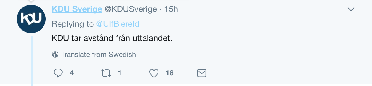KDU på Twitter.